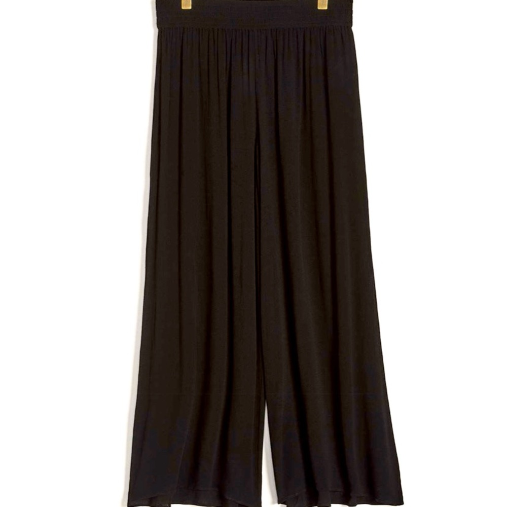Black Wide Leg Plus Size Cover-Up Pants - Picture 2 of 5